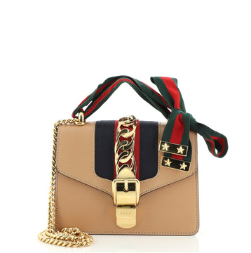 Gucci Sylvie Chain Shoulder Bag Leather Mini
