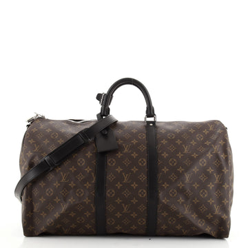 Louis Vuitton Keepall Bandouliere Bag Macassar Monogram Canvas 55