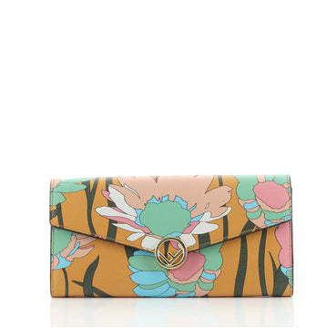Fendi Kan I F Continental Wallet on Chain Printed Leather