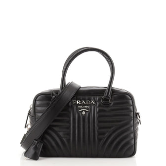 Prada Bowling Bag Diagramme Quilted Leather Medium