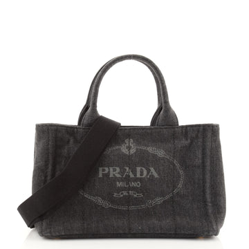 Prada Canapa Convertible Tote Denim Mini