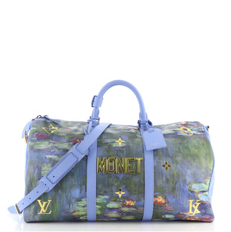 Louis Vuitton Keepall Bandouliere Bag Limited Edition Jeff Koons Monet Print Canvas 50