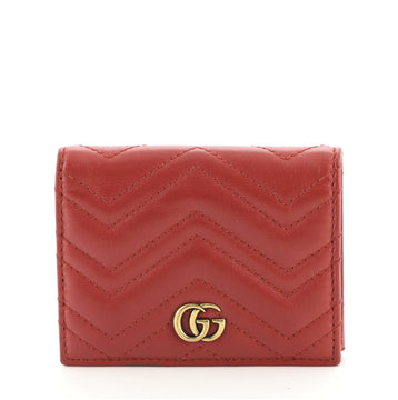 Gucci GG Marmont Flap Card Case Matelasse Leather