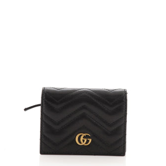 Gucci GG Marmont Flap Card Case Matelasse Leather