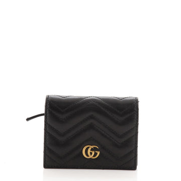 Gucci GG Marmont Flap Card Case Matelasse Leather