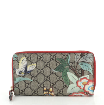 Gucci Zip Around Wallet Tian Print GG Coated Canvas