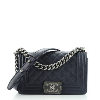 Chanel Boy Flap Bag Quilted Caviar Small