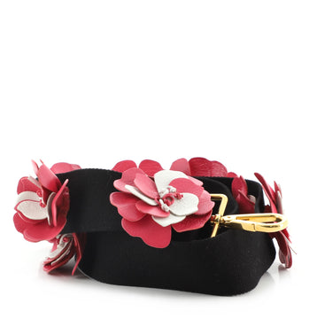 Prada Flowers Shoulder Strap Leather and Canvas