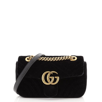 Gucci GG Marmont Flap Bag Matelasse Velvet Mini