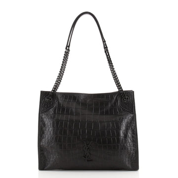 Saint Laurent Niki Shopping Tote Crocodile Embossed Leather Medium