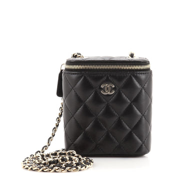Chanel Vertical Classic Vanity Case with Chain Quilted Lambskin Small