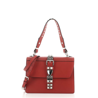 Prada Elektra Shoulder Bag Studded Leather Medium