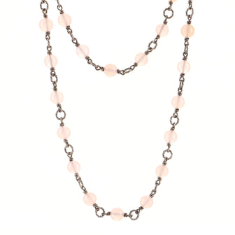David Yurman Bijou Beaded Necklace Sterling Silver and Rose Quartz