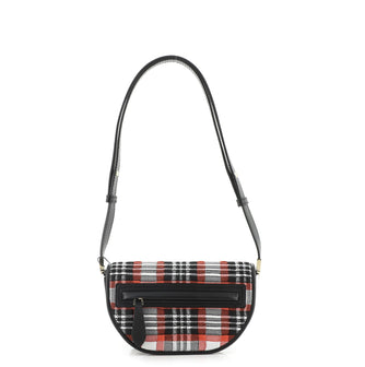 Burberry Olympia Bag Knitted Tartan and Leather Mini