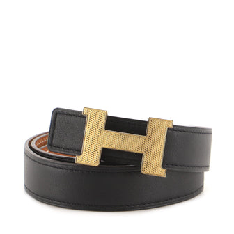 Hermes Constance Reversible Belt Leather with Guilloche Hardware Thin