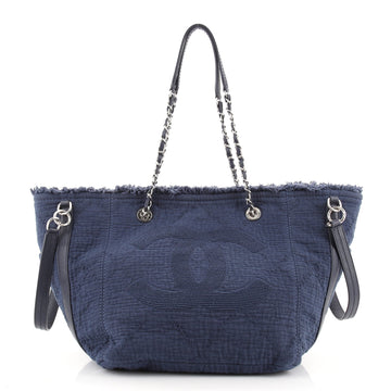 Chanel Double Face Deauville Tote Fringe Quilted Canvas Small