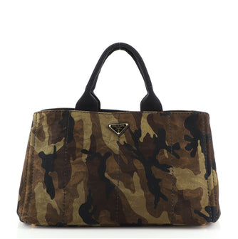Prada Canapa Tote Printed Canvas Large
