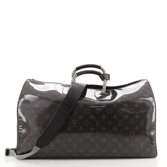 Louis Vuitton Keepall Bandouliere Bag Limited Edition Monogram Eclipse Glaze Canvas 50