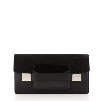 Delvaux Madame Pochette Clutch Leather and Suede with Patent
