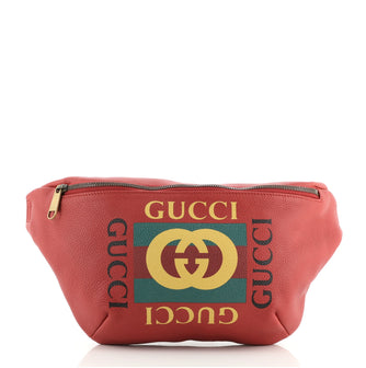Gucci Logo Belt Bag Printed Leather Medium