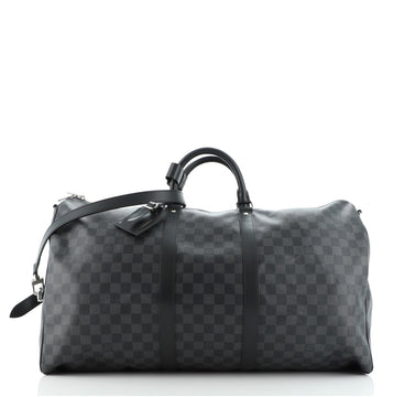 Louis Vuitton Keepall Bandouliere Bag Damier Graphite 55