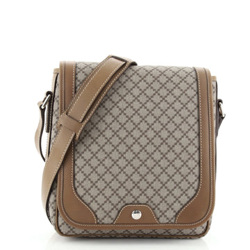 Gucci Snap Flap Messenger Bag Diamante Coated Canvas Medium