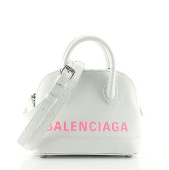 Balenciaga Logo Ville Bag Leather XXS