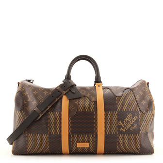 Louis Vuitton Nigo Keepall Bandouliere Bag Limited Edition Giant Damier and Monogram Canvas 50