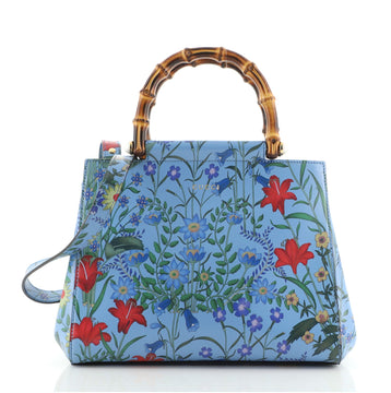 Gucci Nymphaea Tote Floral Printed Leather Small