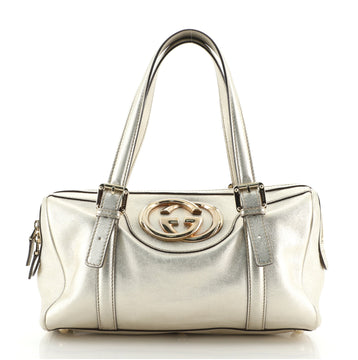 Gucci Britt Boston Duffle Bag Leather Small