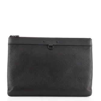 Louis Vuitton Discovery Pochette Monogram Shadow Leather GM