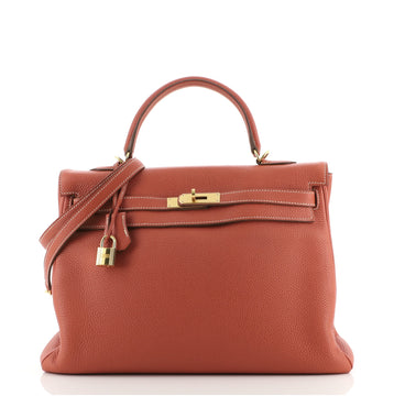 Hermes Kelly Handbag Red Togo with Gold Hardware 35
