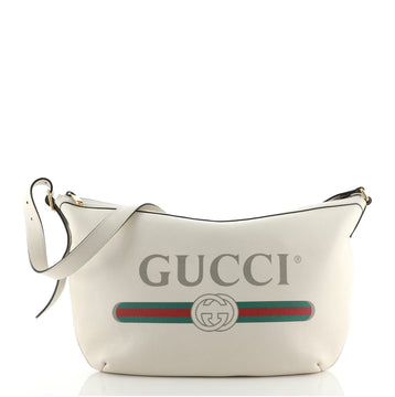 Gucci Logo Half-Moon Hobo Printed Leather