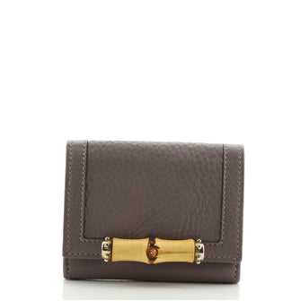 Gucci Bamboo Flap Card Case Leather
