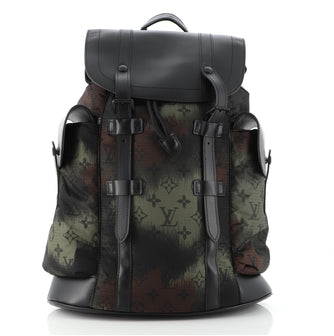 Louis Vuitton Christopher Backpack Limited Edition Camouflage Monogram Nylon with Leather PM