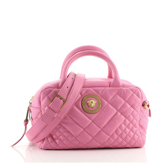 Versace Medusa Icon Bowler Bag Quilted Leather Small