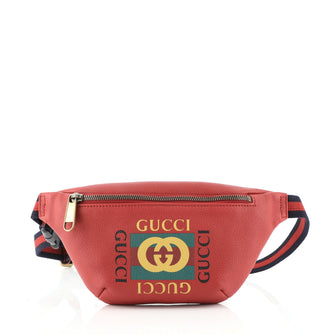 Gucci Logo Belt Bag Printed Leather Small