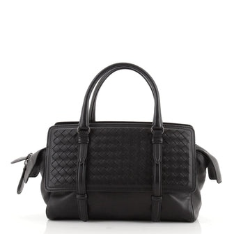 Bottega Veneta Monaco Handbag Nappa Leather With Intrecciato Detail Small