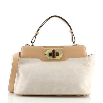 Bvlgari Isabella Rossellini Bag Canvas with Leather Medium