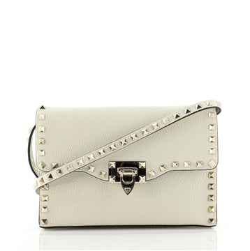 Valentino Rockstud Flip Lock Flap Bag Leather Medium