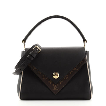 Louis Vuitton Double V Handbag Calfskin with Monogram Canvas