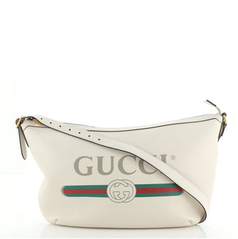 Gucci Logo Half-Moon Hobo Printed Leather