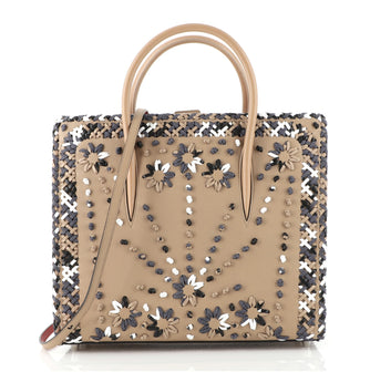 Christian Louboutin Paloma Tote Mixed Embroidery Leather Large