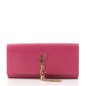 Saint Laurent Classic Monogram Tassel Clutch Leather Long
