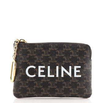 Celine Coin and Card Pouch Triomphe Coated Canvas