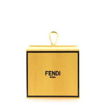 Fendi Logo Box Keychain Printed Leather