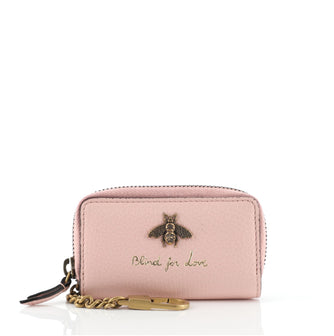 Gucci Animalier Zip Key Case Leather