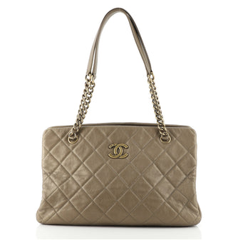 Chanel CC Crown Tote Quilted Leather Medium
