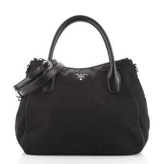 Prada Convertible Zip Satchel Tessuto Small