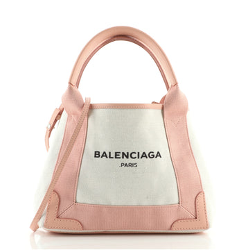 Balenciaga Navy Cabas Canvas and Leather XS